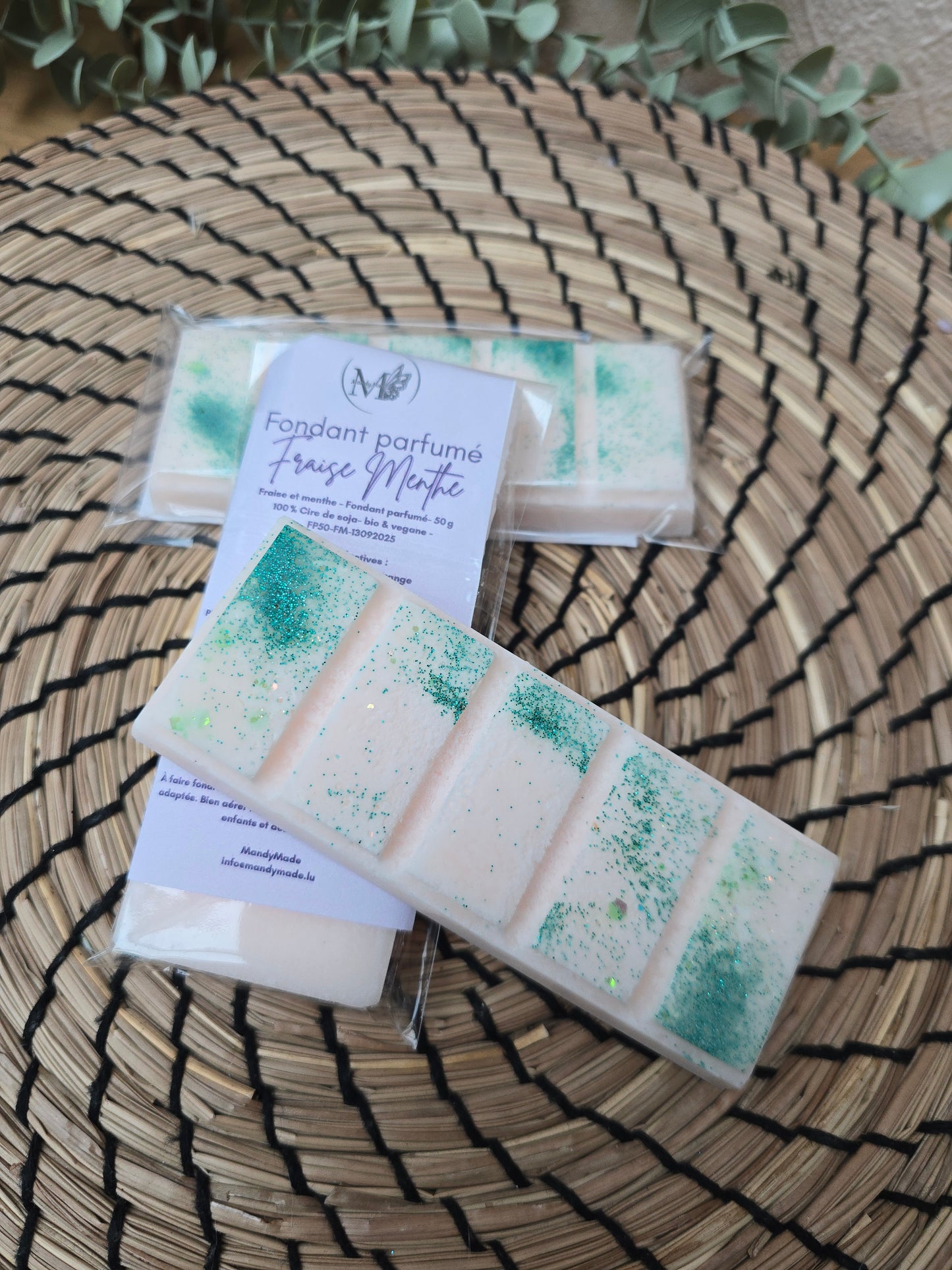 Fondant parfumé artisanal - 50gr - Fraise & Menthe