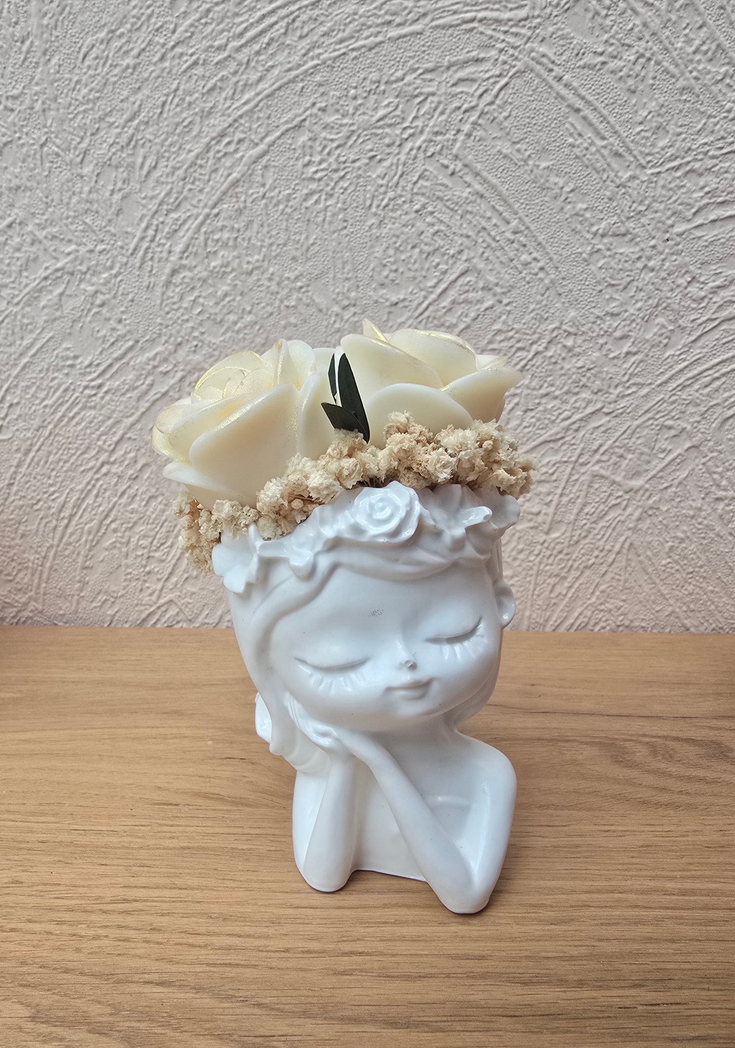 CandleBouquet „Lady Bloom Grace“ – White & Gold 🤍✨