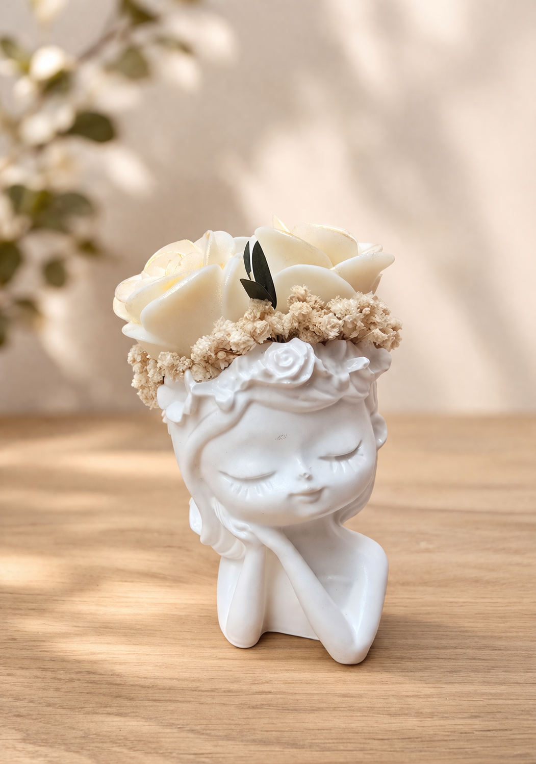 CandleBouquet „Lady Bloom Grace“ – White & Gold 🤍✨